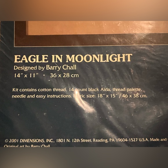 Vintage Sunset Eagle in Moonlight Counted Cross Stitch Kit - Picture 4 of 4